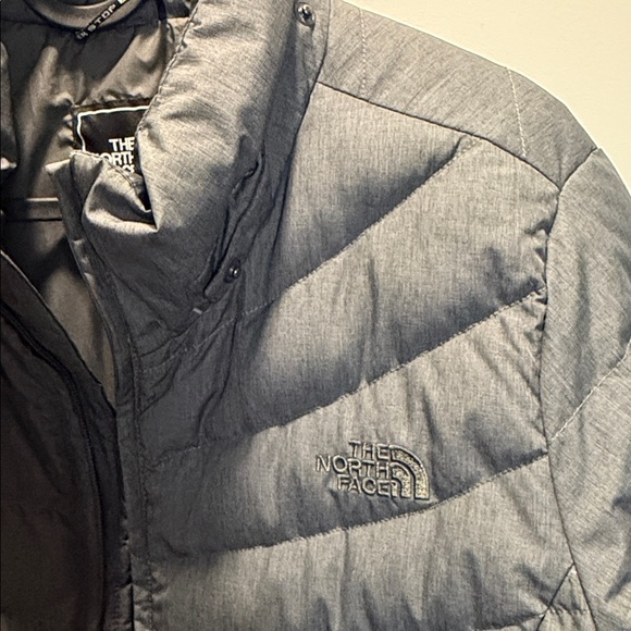 The North Face Women's Gray Quilted Long Coat Jacket Goose Down - Picture 4 of 9